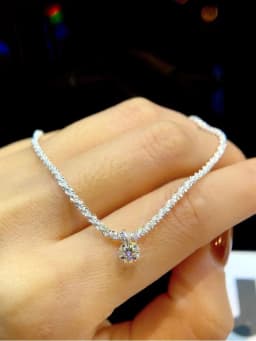 Elegant Fashion 0.5 Carat Brilliant Round Moissanite Diamond Bracelet For Women Engagement Wedding Luxury Jewelry