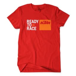 Men's KTM "Ready To Race" T-Shirt Breathable Cotton Short Sleeve Motorcycle Biker Casual Tops KTM Orange Square Logo