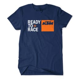Men's KTM "Ready To Race" T-Shirt Breathable Cotton Short Sleeve Motorcycle Biker Casual Tops KTM Orange Square Logo