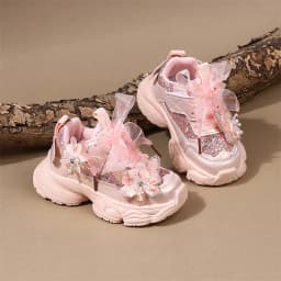 Spring 2026 Toddler Girls Sport Shoes Bling Soft Sole Breathable Outdoor Tennis Fashion Kids Sneakers Children Shoes