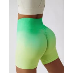 Seamless Gradient High Waist YogaRunning FitnessTight Fitting Exercise Hip Lifting HighElasticity Breathable Quick Drying Shorts