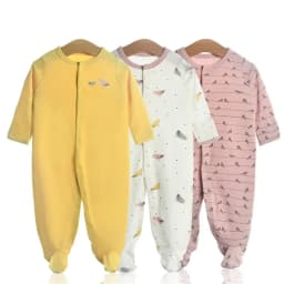 3Pcs/Lot Newborn Cotton Baby Romper Spring Boys Girls Baby Clothes Cartoon Long Sleeve Pajamas Infant 0-12Months Ropa Bebe