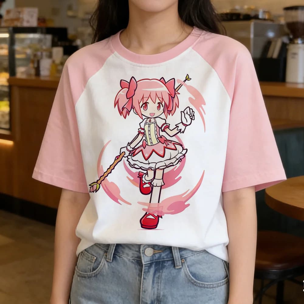 Madoka Magica tshirt femme cutecore scene  meme 2000s streetwear t shirt japan 80s goth alternative  baddie