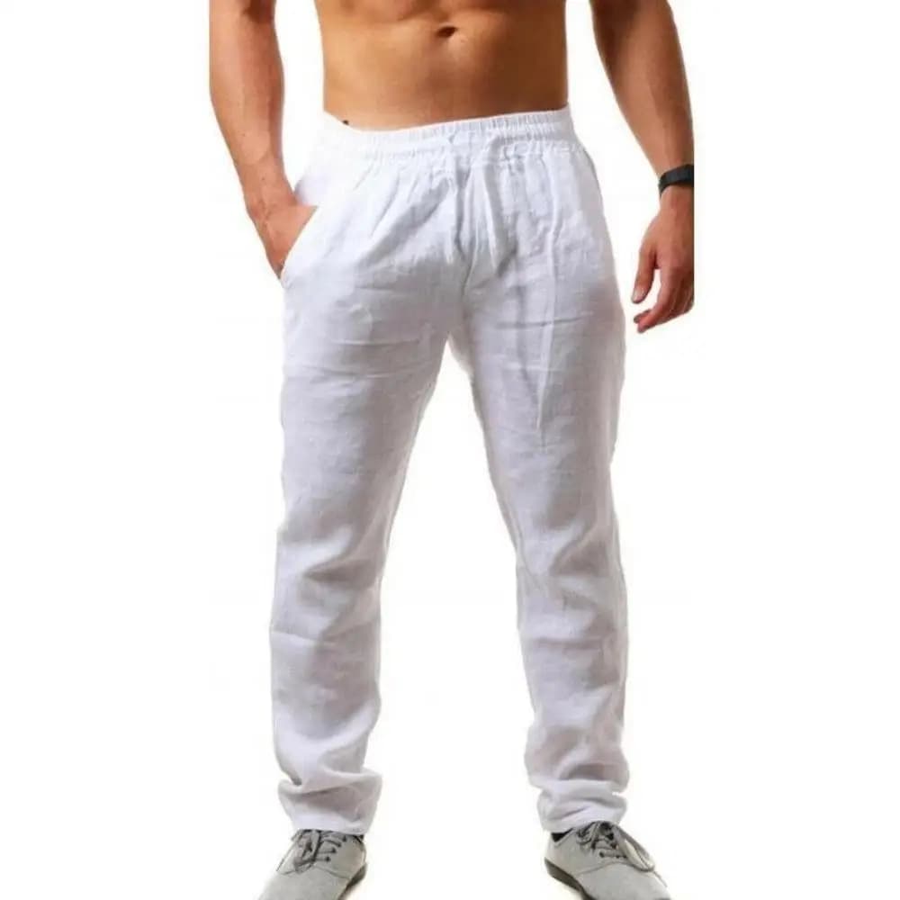 2026 new Men's Cotton Linen Pants Male Autumn New Breathable Solid Color Linen Trousers Fitness Streetwear S-3XL