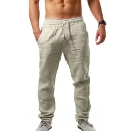 2026 new Men's Cotton Linen Pants Male Autumn New Breathable Solid Color Linen Trousers Fitness Streetwear S-3XL