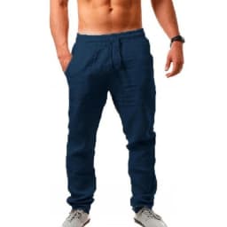 2026 new Men's Cotton Linen Pants Male Autumn New Breathable Solid Color Linen Trousers Fitness Streetwear S-3XL