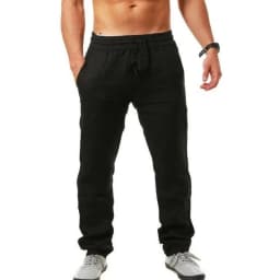 2026 new Men's Cotton Linen Pants Male Autumn New Breathable Solid Color Linen Trousers Fitness Streetwear S-3XL