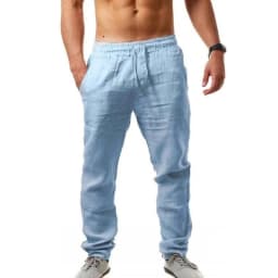 2026 new Men's Cotton Linen Pants Male Autumn New Breathable Solid Color Linen Trousers Fitness Streetwear S-3XL