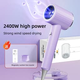 2400W High-Power Hair Dryer, Blue Light Ion Silent Magnetic Suction Hanger, Household Hair Salon Quick Drying Hair Dryer