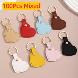 10-100Pcs Leather Heart Key Chain Fashion Leather Heart Shape Keychain Women Car Key Holder Key Ring Charm Bag Car Pendant Gift