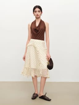 ZIQIAO 2026 Summer Women‘s Flounced Hem Asymmetric Midi Skirt, Flowy Print A-Line Skirt for Boho Chic & Y2K Vacation Style