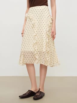 ZIQIAO 2026 Summer Women‘s Flounced Hem Asymmetric Midi Skirt, Flowy Print A-Line Skirt for Boho Chic & Y2K Vacation Style