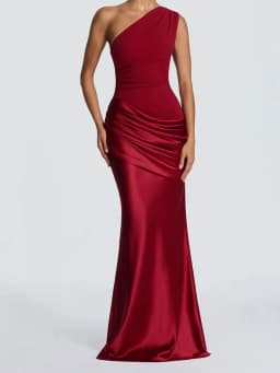 High-End Sexy Irregular Slim-Fit Dress Banquet Style Retro Classical Draping Effect Dress for Women Elegent style