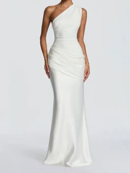 High-End Sexy Irregular Slim-Fit Dress Banquet Style Retro Classical Draping Effect Dress for Women Elegent style