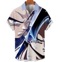 Dragon Ball Shirt Men Super Saiyan Shirt Men Summer Fashion Hawaiian Short Sleeve
