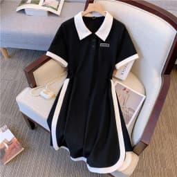 Plus Size Women's Summer Fashion Short Sleeve Dress A-Line Office Lady New Arrival Trendy Comfortable Breathable