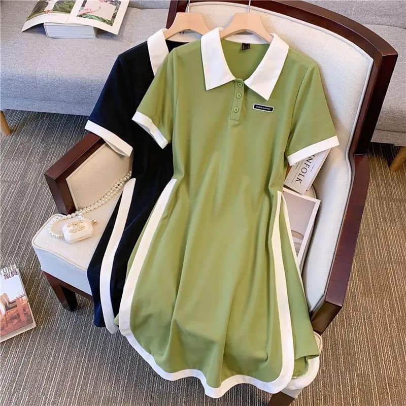 Plus Size Women's Summer Fashion Short Sleeve Dress A-Line Office Lady New Arrival Trendy Comfortable Breathable