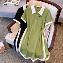 Plus Size Women's Summer Fashion Short Sleeve Dress A-Line Office Lady New Arrival Trendy Comfortable Breathable