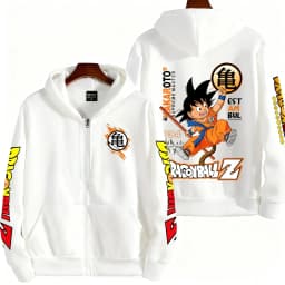 2026 Winter Dragon Ball Retro High Quality Cotton Warm Hoodie Men's Oversized Goku Printed Unisex Children's Casual Coat