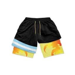 2026 Summer Dragon Ball Men's Shorts Double Two-in-one Shorts Son Goku Printed Quick-drying Fake Two-piece Family Sports Shorts