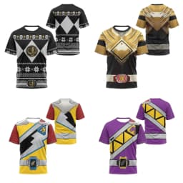 Power Rangers/Zyuden Sentai Kyoryuger 3D Printed Cosplay T-shirt A Unisex Casual Short-sleeve Top Suitable for Fans Kids