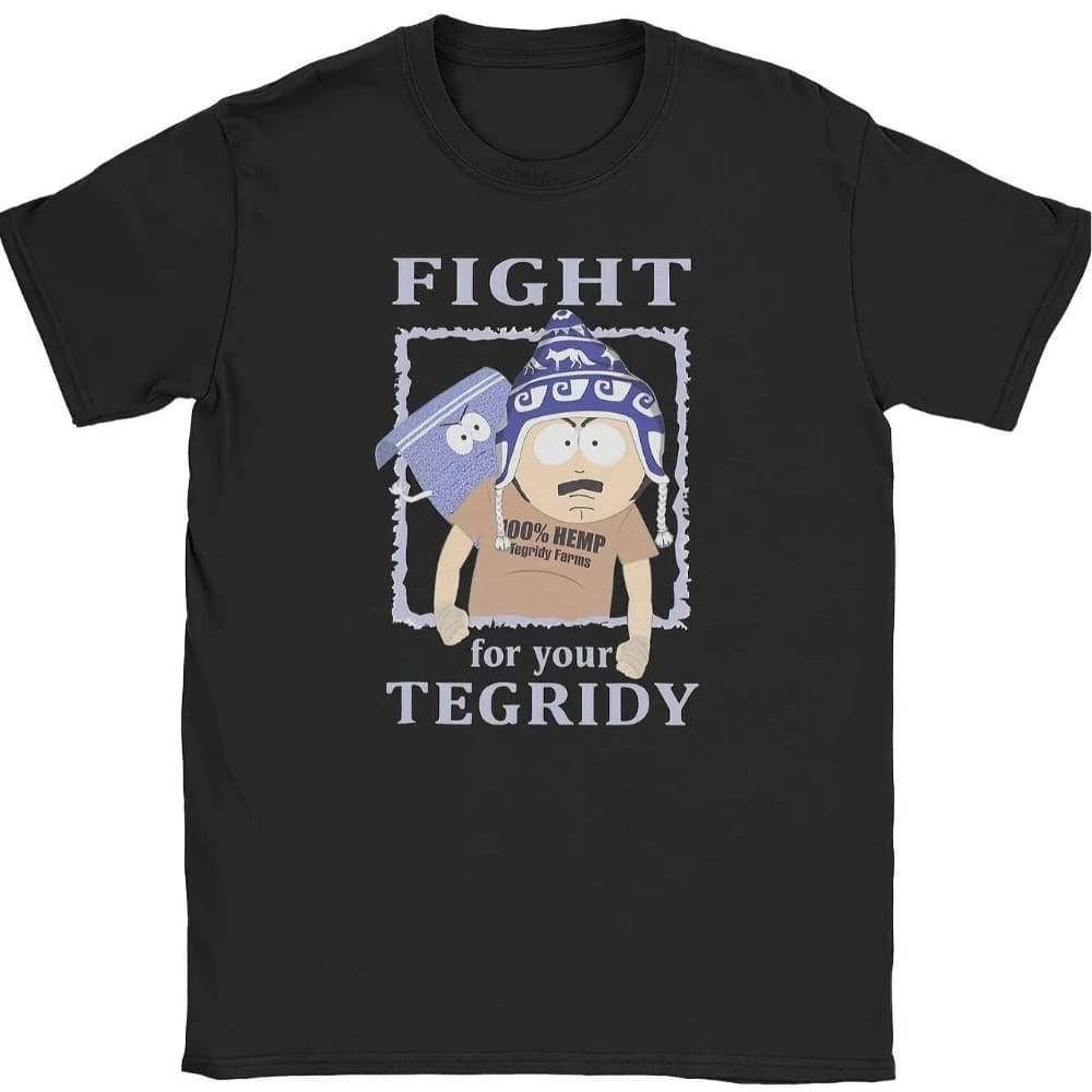 Fight for Your Tegridy Southparks Graphic T-Shirt for Men Women Casual Round Neck Short Sleeve Tee with Humorous Design
