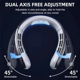 2026 New 8000mAh Portable Hanging Neck Fan Bladeless Neckband Fan Digital Display Power Air Cooler USB Rechargeable Electric Fan