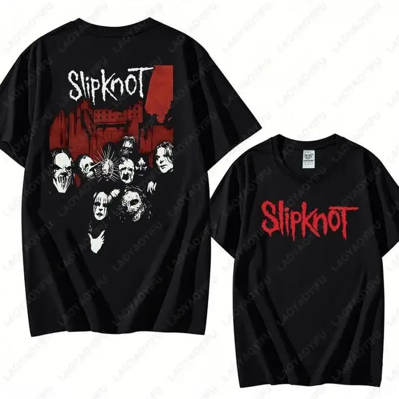 Vintage S-Slipknots Prepare for Hell Tour Black Cotton Tshirt Heavy Metal Rock Band Men Women Hip Hop Aesthetic Graphic Tshirts