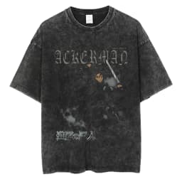 2026 Anime Attack on Titan Eren Jaeger Printed T-shirt Men's and Women's Washed T-shirt High Quality Vintage Cotton T-shirt Top