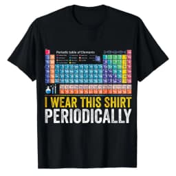 I Wear This Science Joke Casual Tee Tops for Chemists Periodically Funny Chemistry Periodic Table Pun Mens Graphic T-Shirts
