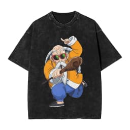 2026 Master Roshi Dragon Ball Printed T-shirt Men's and Women's Washed T-shirt High Quality Vintage Cotton T-shirt Harajuku Tops