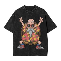 2026 Master Roshi Dragon Ball Printed T-shirt Men's and Women's Washed T-shirt High Quality Vintage Cotton T-shirt Harajuku Tops