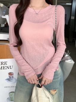 2026 Summer New Ice Silk Solid Color Loose Casual Top Thin Sun Protection Long Sleeve Women's T-Shirt Sesy See-through Tees