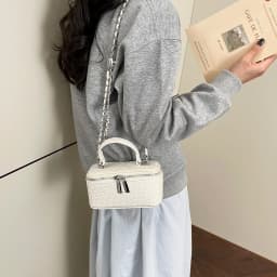 Retro Women Crossbody Bag Woven Pattern Soft PU Leather Handbag Multi Function Adjustable Chain Strap Shoulder Bag for Commute