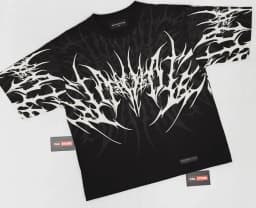 Y2K Cyberpunk Gothic T Shirt Edgy Thorn Texture Print Pure Cotton Streetwear Fashion Graphic Tee Urban Style Comfortable Fit