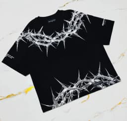 Y2K Cyberpunk Gothic T Shirt Edgy Thorn Texture Print Pure Cotton Streetwear Fashion Graphic Tee Urban Style Comfortable Fit