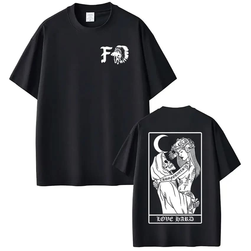 Forward Observations Group Skeleton Graphic T-shirt Men Women Fashion Vintage Oversized Casual Short Sleeve Tee Shirt Streetwear