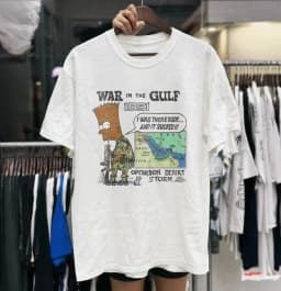 Bootleg Bart 90s Energy War Gulf War 1991 White T-shirt Suitable for Streetwear Hip Hop Urban Fashion