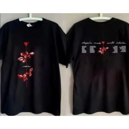 Vintage Rock Tops 1990 DEPECHE MODE World Violator Concert T-Shirt Casual Loose Short Sleeve Summer Cotton Print T-Shirt Unisex