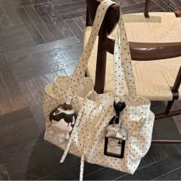 Polka Dot Canvas Tote Bag Large Capacity Shoulder Bag With Side Pockets Casual Daily Bag Women School And Work Commute Handbag