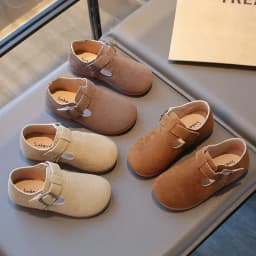 2026 New Fashion Boys Girls Moccasins Hook&loop Non-slip Elegant Kids Flat Shoes Soft Sole Children Leather Shoes Retro Sweet