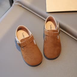 2026 New Fashion Boys Girls Moccasins Hook&loop Non-slip Elegant Kids Flat Shoes Soft Sole Children Leather Shoes Retro Sweet