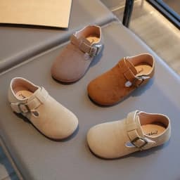 2026 New Fashion Boys Girls Moccasins Hook&loop Non-slip Elegant Kids Flat Shoes Soft Sole Children Leather Shoes Retro Sweet
