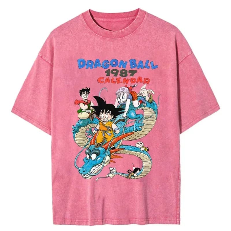 Men Streetwear Hip Hop Vintage Pink Tshirt Japanese Anime Dragon Ball Graphic T-Shirt Harajuku Summer T Shirt Cotton Tops Tees