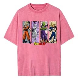 Men Streetwear Hip Hop Vintage Pink Tshirt Japanese Anime Dragon Ball Graphic T-Shirt Harajuku Summer T Shirt Cotton Tops Tees