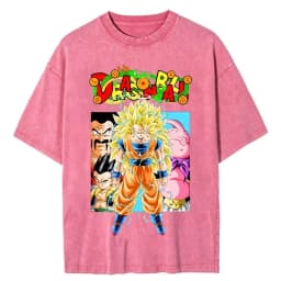Men Streetwear Hip Hop Vintage Pink Tshirt Japanese Anime Dragon Ball Graphic T-Shirt Harajuku Summer T Shirt Cotton Tops Tees