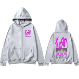 Korn Tour 2026 Merch Zipper Hoodies Fan Gifts Metal Punk Gothic Rock Band Fashion Casual Zip Up Hooded Sweatshirts Jackets Coats