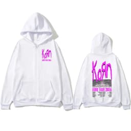 Korn Tour 2026 Merch Zipper Hoodies Fan Gifts Metal Punk Gothic Rock Band Fashion Casual Zip Up Hooded Sweatshirts Jackets Coats