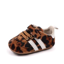 Fashion Leopard Print Design Baby Boys And Girls First Walking Indoor Outdoor Toddler Shoes For 0-1 Years Old Soft Sole