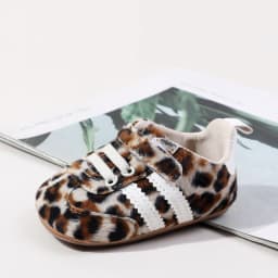 Fashion Leopard Print Design Baby Boys And Girls First Walking Indoor Outdoor Toddler Shoes For 0-1 Years Old Soft Sole